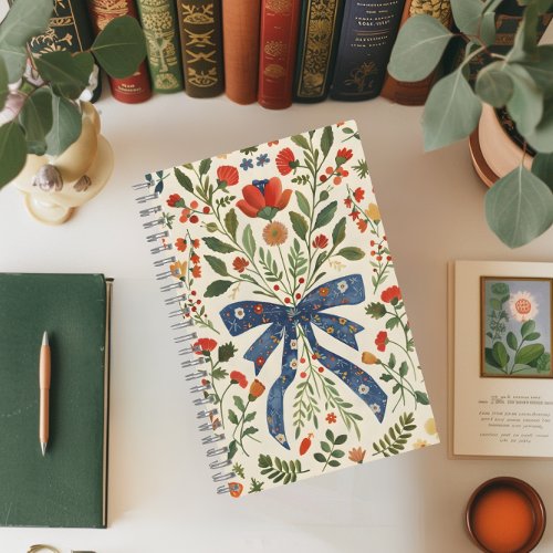 Botanical bouquet floral Vintage folk art_inspired Notebook