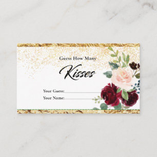 Botanical Bouquet How Many Kisses Bridal  Enclosu Enclosure Card