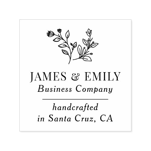Botanical Branches Leaves Couple Business Company Self_inking Stamp