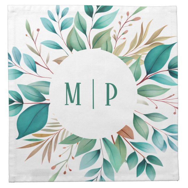 Botanical Branches watercolor theme Bright colors Cloth Napkin (Front)
