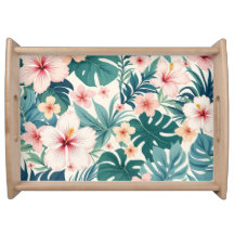 Botanical Breeze – Tropical Floral Pattern Serving