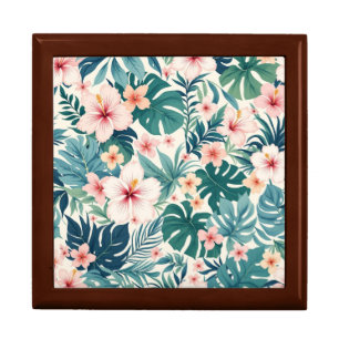 Botanical Breeze – Tropical Floral Wooden Keepsake Gift Box
