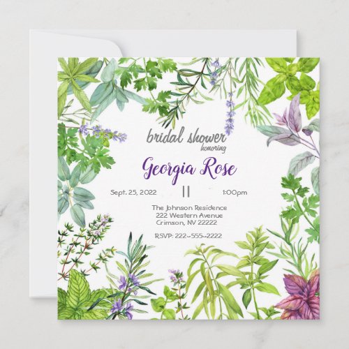 Botanical Bridal Shower Invitation