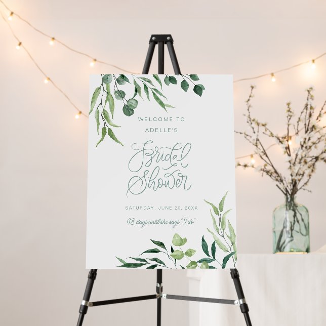 Botanical Bridal Shower Minimal Welcome Event Sign (In Situ (Stand))