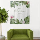 Botanical Bridal Shower Tropical Leaves Watercolor Tapestry<br><div class="desc">This botanical green leaves wedding design can be personalized with your information. It may be further customized by choosing the click to customize further option. You may change the text color and style, some backgrounds and delete some images. Please see my collections for more in this greenery wedding suite. Contact...</div>