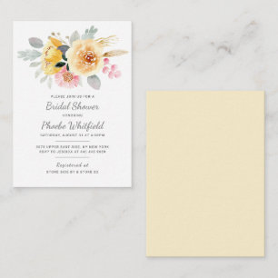 Botanical Bridal Shower Watercolor Floral Modern Note Card