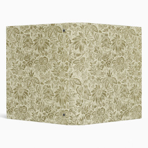 Botanical Brocade Toile Floral Green Sage Pattern 3 Ring Binder