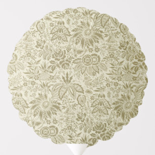 Botanical Brocade Toile Floral Green Sage Pattern Balloon