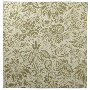 Botanical Brocade Toile Floral Green Sage Pattern Cloth Napkin
