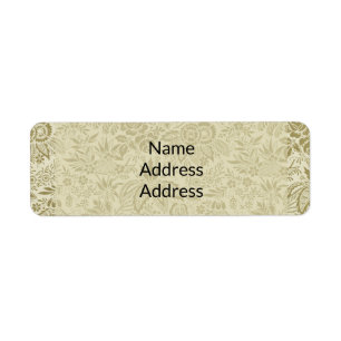 Botanical Brocade Toile Floral Green Sage Pattern Label