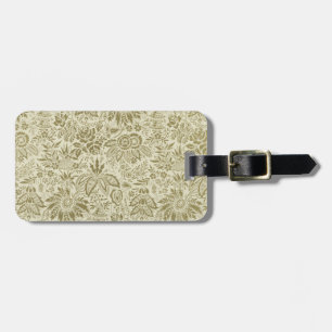 Botanical Brocade Toile Floral Green Sage Pattern Luggage Tag