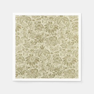 Botanical Brocade Toile Floral Green Sage Pattern Napkins
