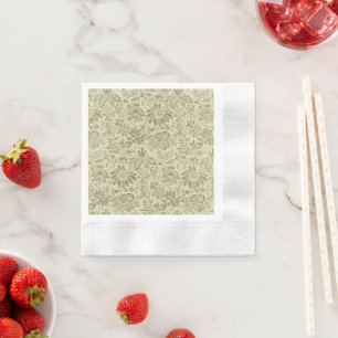 Botanical Brocade Toile Floral Green Sage Pattern Napkins