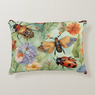 Botanical Bug Symphony Accent Pillow