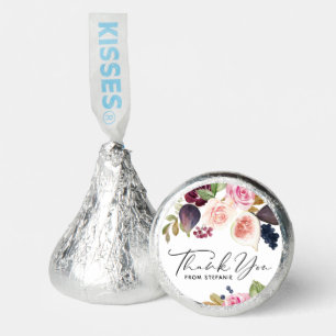 Botanical Burgundy Flowers and Figs Thank You Hershey®'s Kisses®