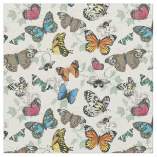 Botanical Butterflies Luscious Print Fabric