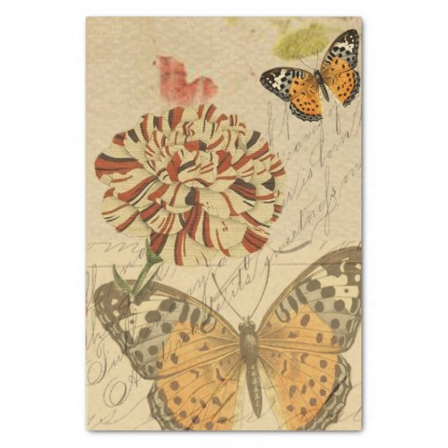 Botanical Butterfly Collage Tissue Paper