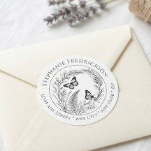 Botanical Butterfly Return Address