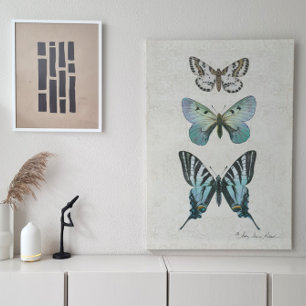 Botanical Butterfly Vintage Dusty Blue Decoupage Tissue Paper