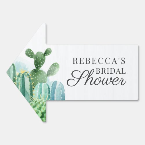 Botanical Cacti Script Watercolor Bridal Shower Sign