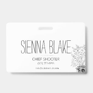 Botanical Camera Logo Photographer Badge