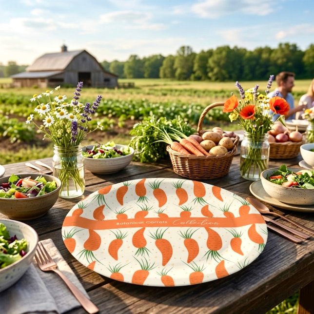 Botanical Carrots Collection Paper Plates (Creator Uploaded)
