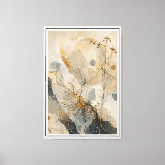 Botanical Cartography | Luxury Neutral Botanical Canvas Print