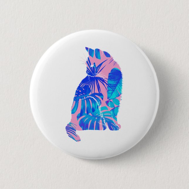 botanical cat button (Front)