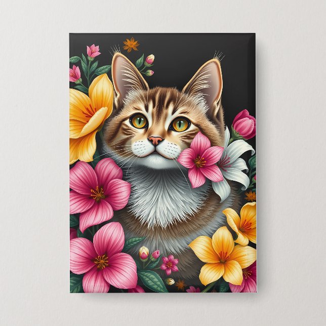 Botanical Cat Haven Button (Front)