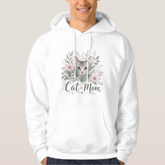 Botanical Cat Mom Floral T-Shirt Hoodie