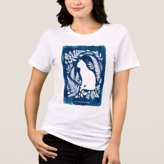 Botanical Cat Silhouette Pet Loss Art Tri-Blend Shirt