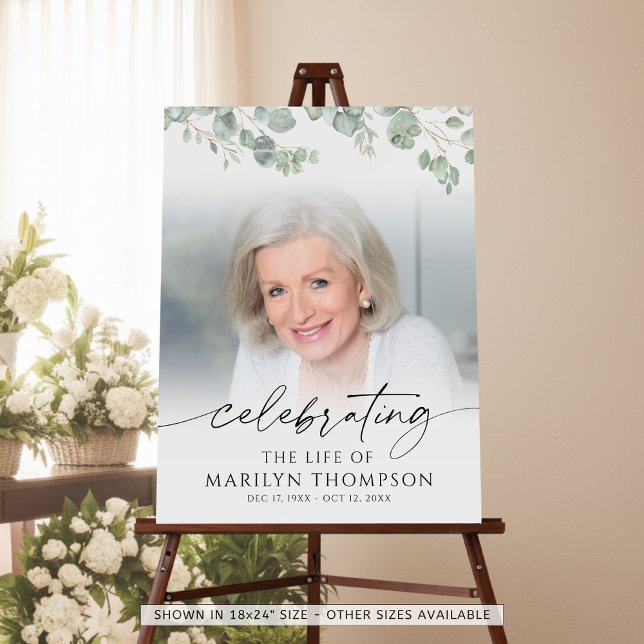 Botanical Celebrating the Life of Photo Memorial Foam Board (Creator Uploaded)