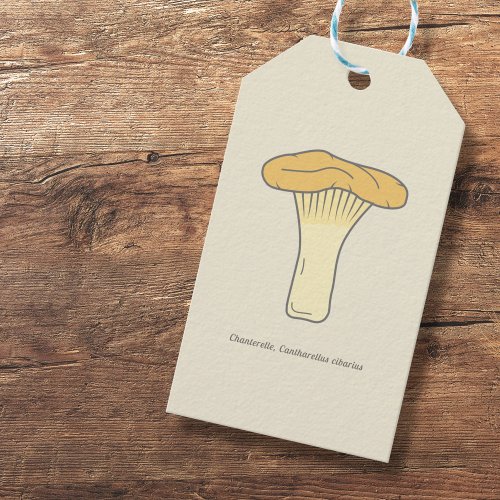 Botanical Chanterelle Mushroom Gift Tag