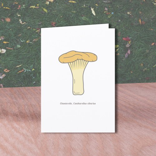 Botanical Chanterelle Mushroom Greeting Card