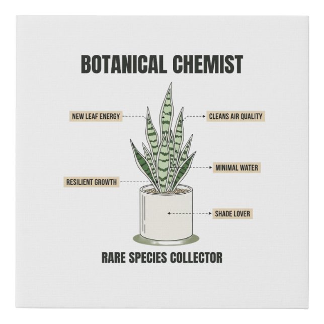 Botanical Chemist Monstera Anatomy - Aesthetic  Faux Canvas Print (Front)