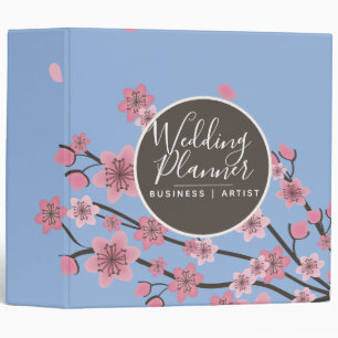 Botanical Cherry Blossom Falling Petals Pattern 3 Ring Binder