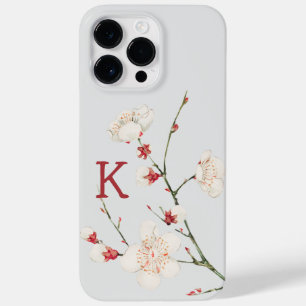 Botanical Cherry Blossom Floral Monogram Letter Case-Mate iPhone 14 Pro Max Case