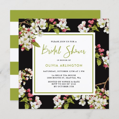 Botanical Cherry Blossoms Bridal Shower Invitation