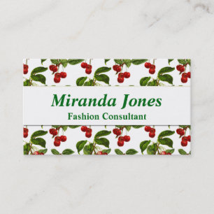 Botanical Cherry Print Business Card
