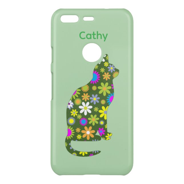 Botanical Chic Floral Cat iPhone Case (Back)