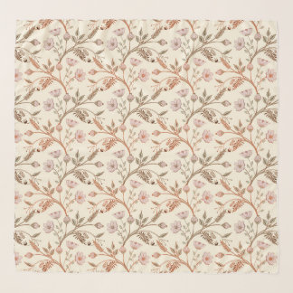 Botanical Chintz Floral Scarf Pink Rust