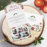 Botanical Christmas All In One Card<br><div class="desc">Botanical Christmas All In One Card. Share your favorite memories in style with the Send and Seal Merry Christmas all-in-one photo collage card from the Red Holiday Watercolor Botanical Collection. Featuring space for five photos and a beautiful botanical design, this card combines the personal touch of family moments with festive...</div>