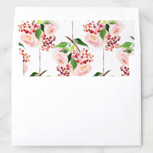Botanical Christmas Red Holly Berries Envelope Liner