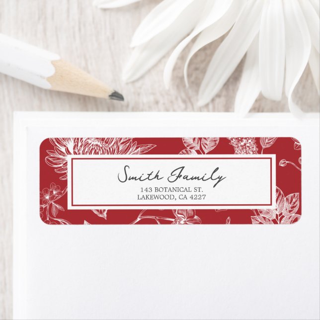Botanical Christmas Return Address Label (Insitu)