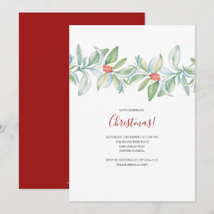 Botanical Christmas Watercolor Invite