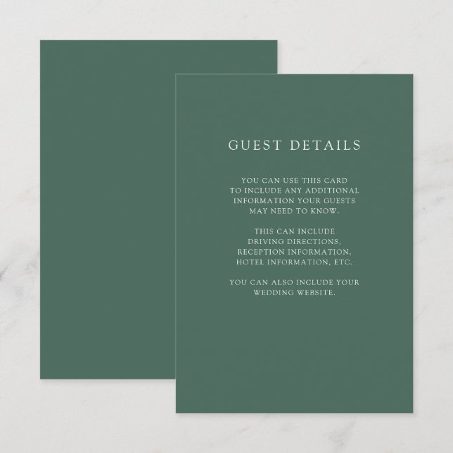 Botanical Christmas | Wedding Guest Details Invitation (Front/Back)