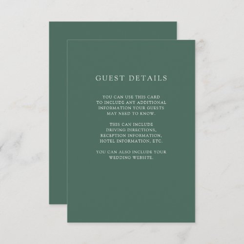 Botanical Christmas  Wedding Guest Details Invitation