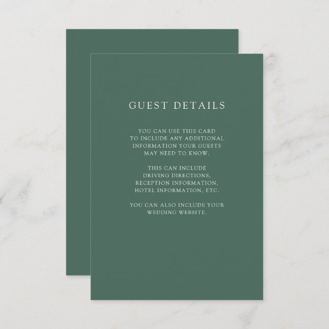 Botanical Christmas | Wedding Guest Details Invitation (Front/Back)
