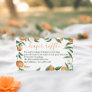 Botanical citrus orange cutie diaper raffle enclosure card