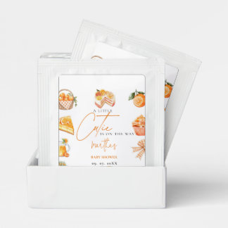 Botanical citrus orange Cutie Summer Baby Shower Tea Bag Drink Mix